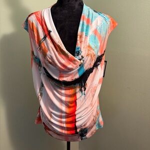 Colorful Abstract Print Top Plus Sz 1x NWT